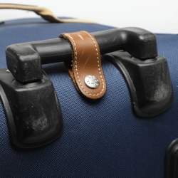 Pre Owned حقيبة الأمتعة لانسيل زرقاء من نسيج الباليستيك والجلد بعجلات