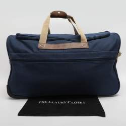 Pre Owned حقيبة الأمتعة لانسيل زرقاء من نسيج الباليستيك والجلد بعجلات