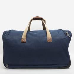 Pre Owned حقيبة الأمتعة لانسيل زرقاء من نسيج الباليستيك والجلد بعجلات