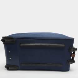 Pre Owned حقيبة الأمتعة لانسيل زرقاء من نسيج الباليستيك والجلد بعجلات