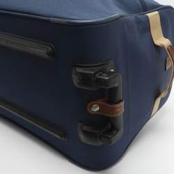 Pre Owned حقيبة الأمتعة لانسيل زرقاء من نسيج الباليستيك والجلد بعجلات