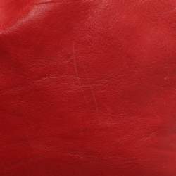 Pre Owned Lancel Red Leather Drawstring Hobo