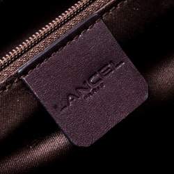 Pre Owned Lancel Dark Purple Leather Tote