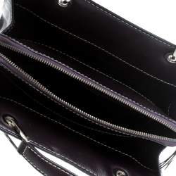 Pre Owned Lancel Dark Purple Leather Tote