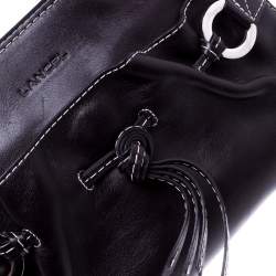 Pre Owned Lancel Dark Purple Leather Tote