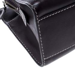 Pre Owned Lancel Dark Purple Leather Tote