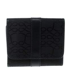 Lancel Black Canvas French Wallet