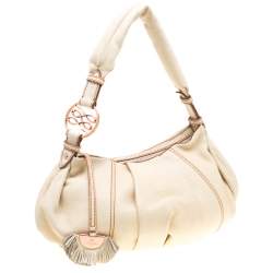 Lancel Cream Leather Hobo