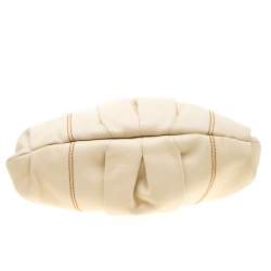 Lancel Cream Leather Hobo
