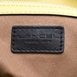 Pre Owned Lancel Yellow And Black Leather Tote