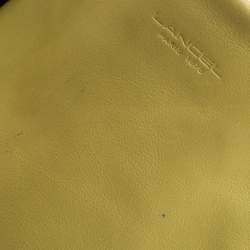 Pre Owned Lancel Yellow And Black Leather Tote