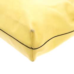 Pre Owned Lancel Yellow And Black Leather Tote