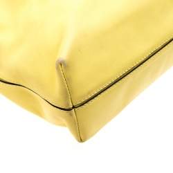 Pre Owned Lancel Yellow And Black Leather Tote