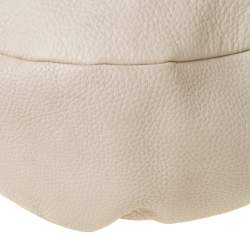 Lancel Light Cream Leather Tassel Hobo 