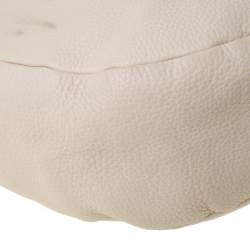 Lancel Light Cream Leather Tassel Hobo 