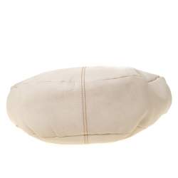 Lancel Light Cream Leather Tassel Hobo 