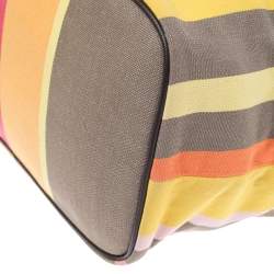 Pre Owned Lancel Multicolor Stripe Canvas French Flair Tote