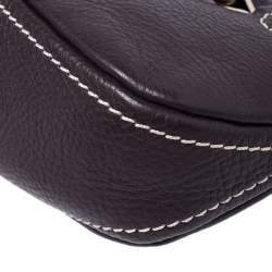 Pre Owned Lancel Dark Brown Leather Shoulder Bag