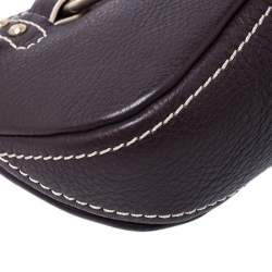 Pre Owned Lancel Dark Brown Leather Shoulder Bag