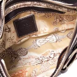 Pre Owned Lancel Dark Brown Leather Shoulder Bag