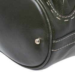 Pre Owned Lancel Green Leather Premiere Flirt Bucket Shoulder Bag