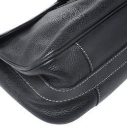 Pre Owned Lancel Black Leather Flap Shoulder Bag