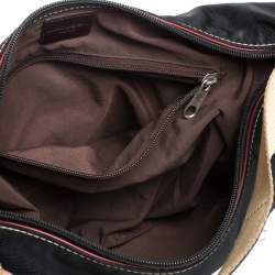 Lancel Black/Brown Nylon and Leather Small Miss Bowling Shoulder Bag