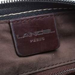 Lancel Black/Brown Nylon and Leather Small Miss Bowling Shoulder Bag