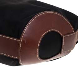 Lancel Black/Brown Nylon and Leather Small Miss Bowling Shoulder Bag
