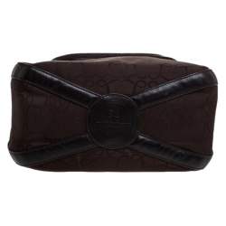 Pre Owned Lancel Brown Canvas and Leather Tassel Flap Shoulder Bag