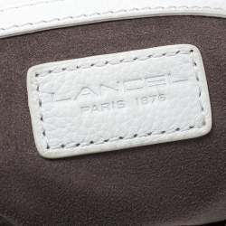 Lancel White Leather Front Pocket Shoulder Bag