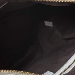 Lancel White Leather Front Pocket Shoulder Bag