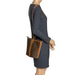 Pre Owned Lancel Brown Leather Bucket Bag