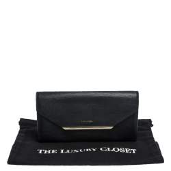 Lancel Black Leather Envelope Flap Wallet