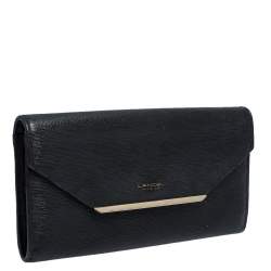 Lancel Black Leather Envelope Flap Wallet
