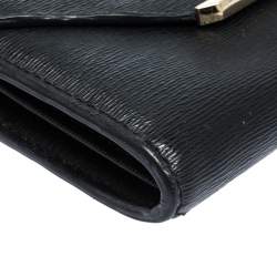 Lancel Black Leather Envelope Flap Wallet