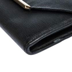 Lancel Black Leather Envelope Flap Wallet