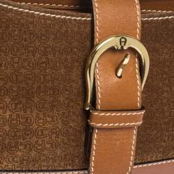 Pre Owned Aigner Brown Suede and Leather Shoulder Bag