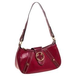 Lancel Red Textured Leather Shoulder Bag