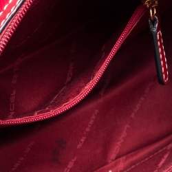 Lancel Red Textured Leather Shoulder Bag