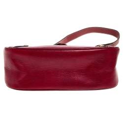 Lancel Red Textured Leather Shoulder Bag