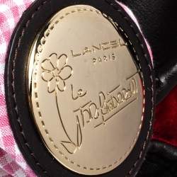 Lancel Red/Brown Velevt and Leather Le Brigitte Bardot Hobo