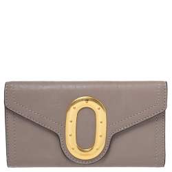 Pre Owned Lancel Beige Leather Continental Wallet
