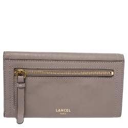 Pre Owned Lancel Beige Leather Continental Wallet