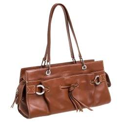 Lancel Brown Leather Front Pocket Satchel