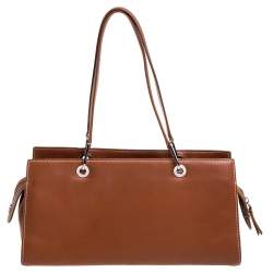 Lancel Brown Leather Front Pocket Satchel