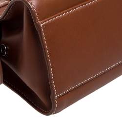 Lancel Brown Leather Front Pocket Satchel