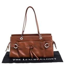 Lancel Brown Leather Front Pocket Satchel