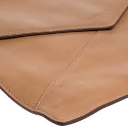 Lancel Tan Leather Envelope Flap Clutch Bag