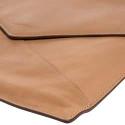 Lancel Tan Leather Envelope Flap Clutch Bag